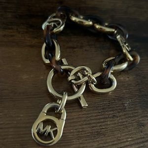 Michael Kors tortoise gold-tone link bracelet